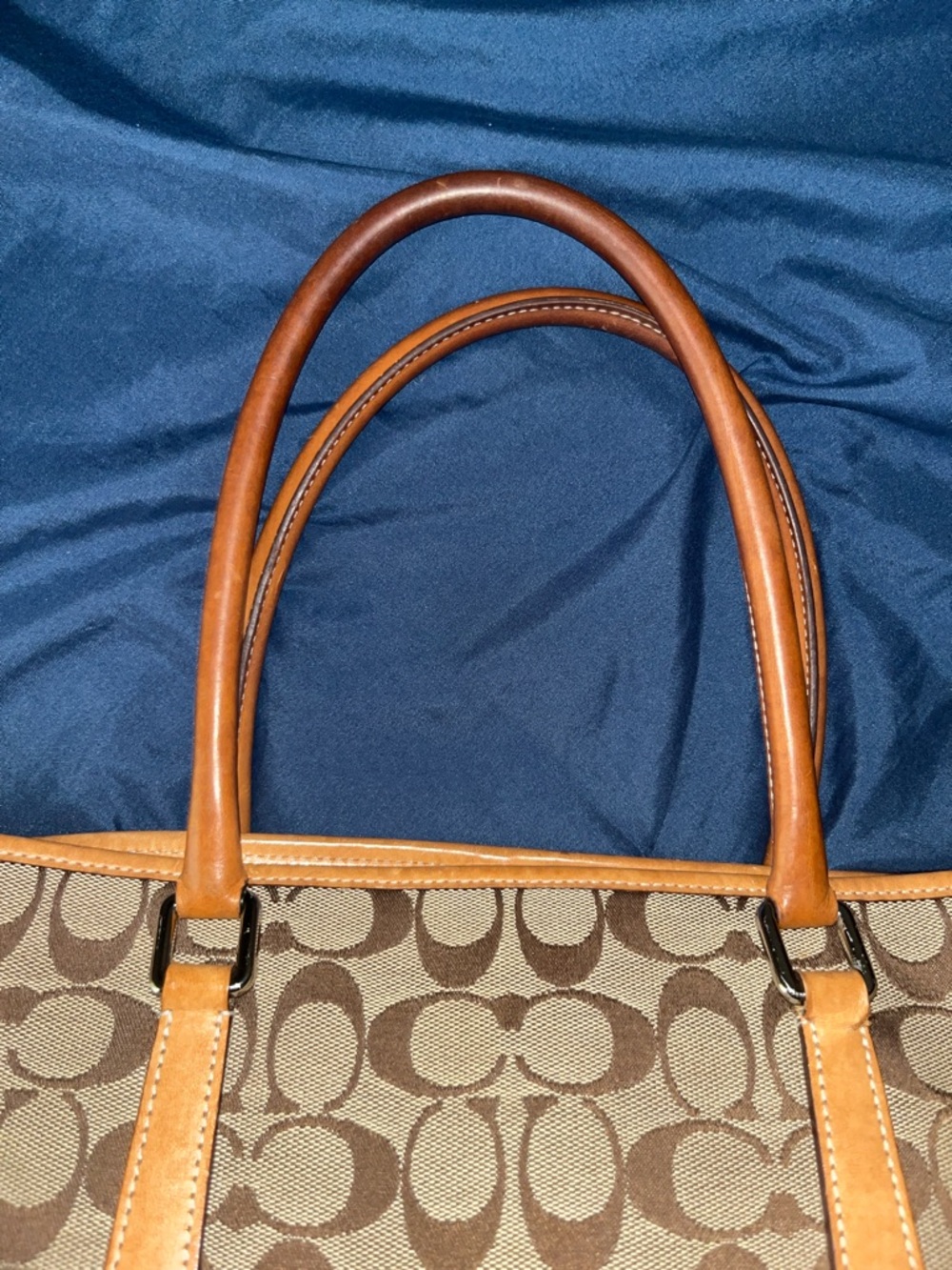 Coach Canvas Signature Tote in Brown and Tan - Picture 8 of 10